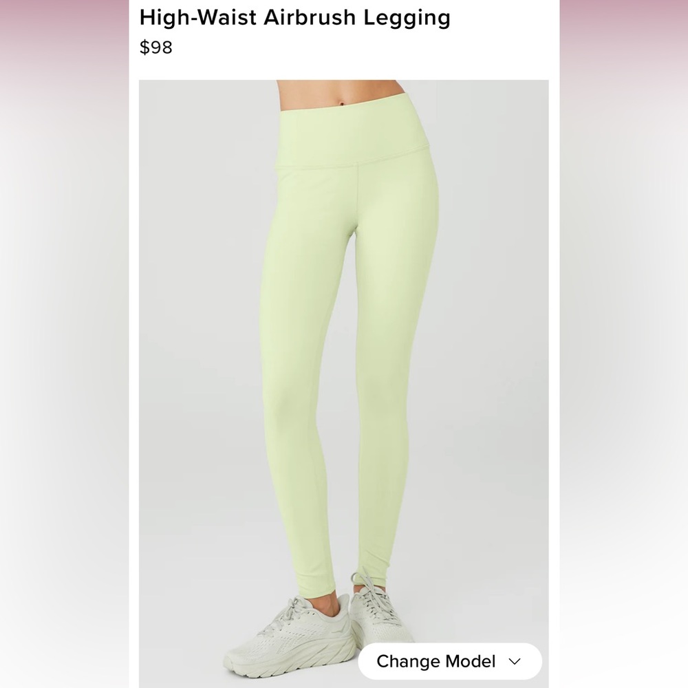 ALO Yoga High-Waist Airbrush Leggings. XS. Color Iced Green Tea.